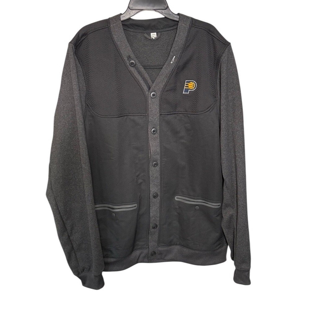 Adidas Indiana Pacers Button Up Sweater Mens Size 2XL Gray